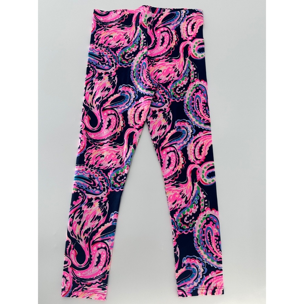 Lilly‎ Pulitzer Mini Weekender Leggings Girls M 6-7 Pink Flamingo Paisley NWOT